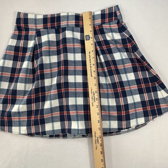 COPPER KEY Blue Red Plaid Skirt  Y2K Short Mini Faux Wool - Picture 3 of 8